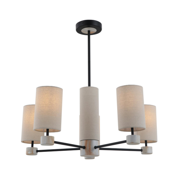 Металева підвісна лампа 5-Lights Linen beige