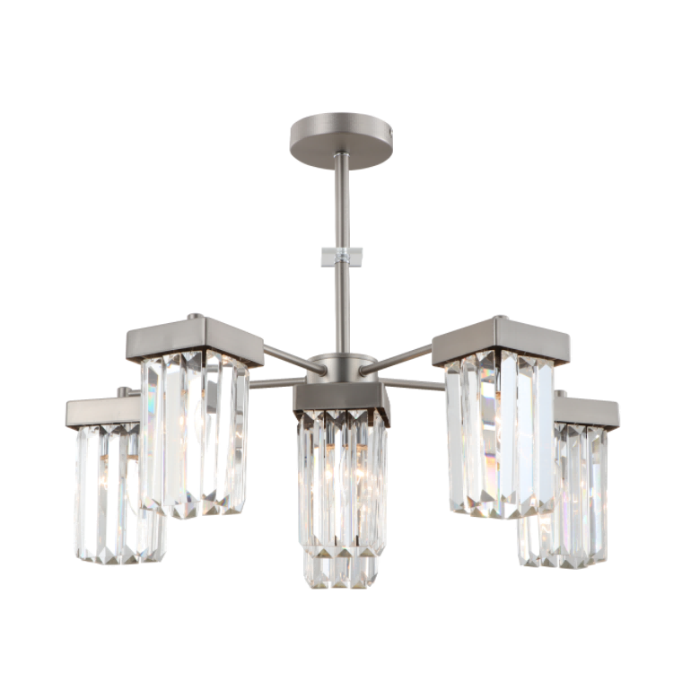 6-легкий нікель Modern K9 Crystal Stiel Chandelier