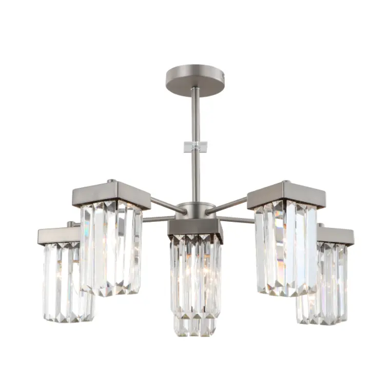 6-легкий нікель Modern K9 Crystal Stiel Chandelier