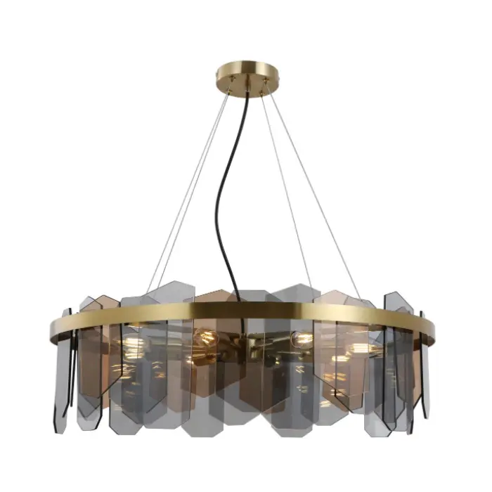 Двоколірний підвісний світильник із латунним покриттям