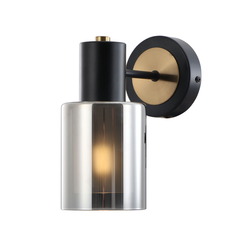 Тонкий настінний світильник Smoky Double Glass Down Slim