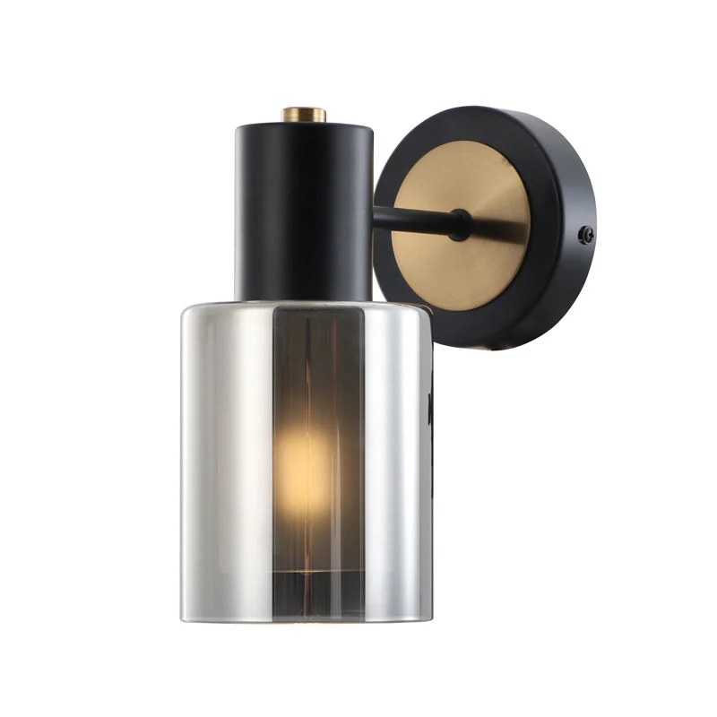 Тонкий настінний світильник Smoky Double Glass Down Slim